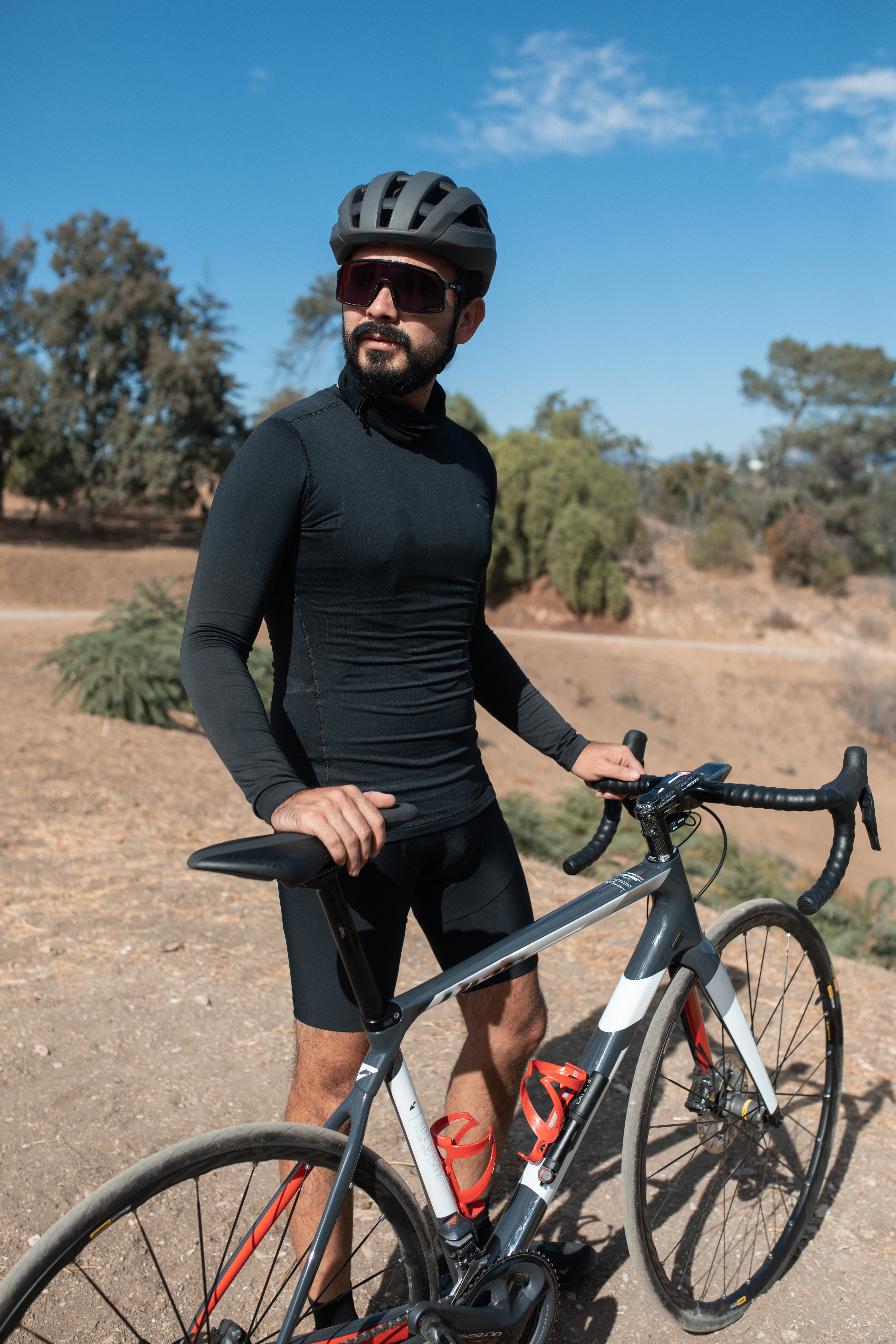 A man with his bike during a community bike run